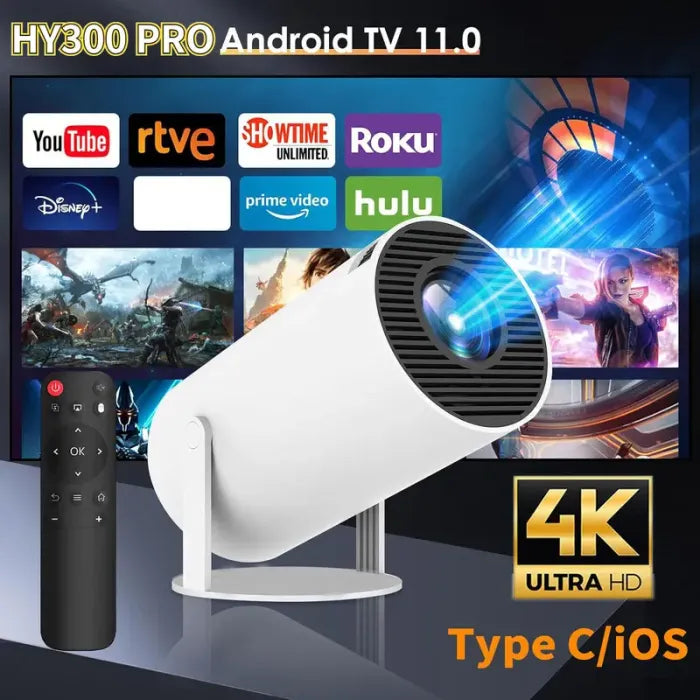 Smart Home Projector, 2.4/5G WiFi, 360° 4K HD LED
