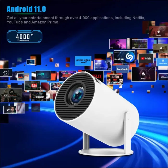 Smart Home Projector, 2.4/5G WiFi, 360° 4K HD LED